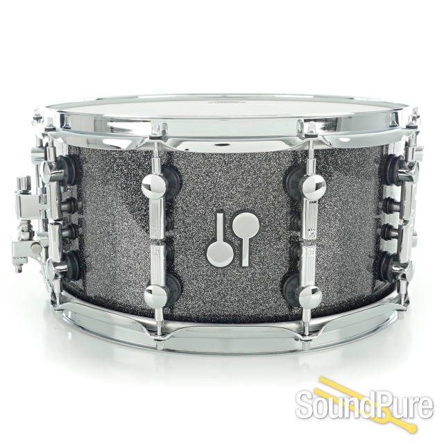 Sonor 7x14 SQ2 Heavy Beech Snare Drum-Black Sparkle Lacquer — image 1