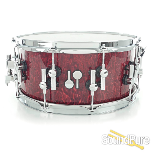 Sonor 6.5x14 SQ2 Medium Beech Snare Drum Cherry Birdseye — image 1
