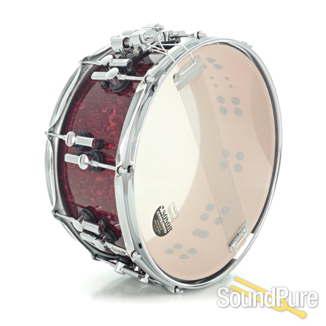 Sonor 6.5x14 SQ2 Medium Beech Snare Drum Cherry Birdseye — image 4
