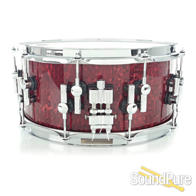 Sonor 6.5x14 SQ2 Medium Beech Snare Drum Cherry Birdseye — image 5