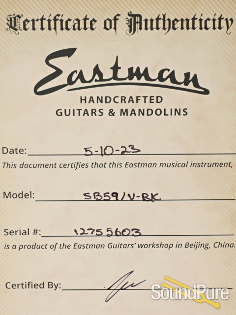 Eastman SB59/V-BK Black Varnish Electric Guitar #12755603 — image 5