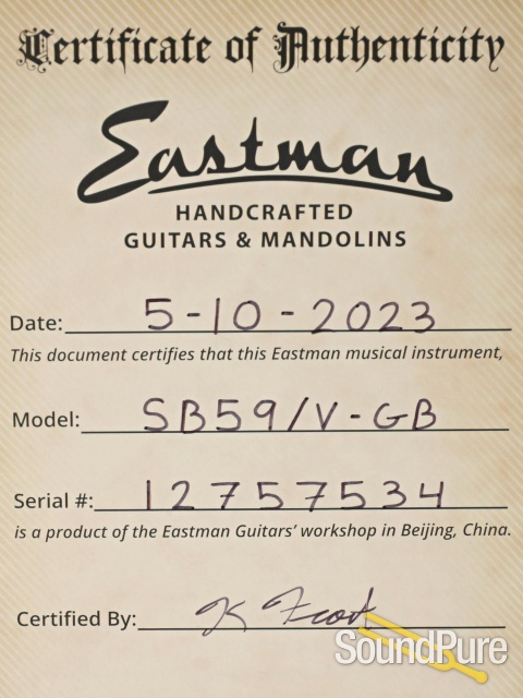 Eastman SB59/V-GB Antique Gold Burst Guitar #12757534 — image 5
