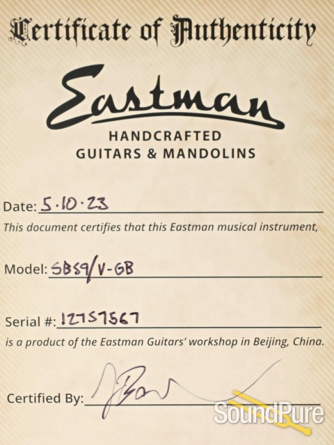 Eastman SB59/V-GB Antique Gold Burst Guitar #12757567 — image 6