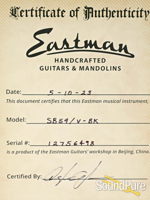 Eastman SB59/V-BK Black Varnish Electric Guitar #12756498 — image 5