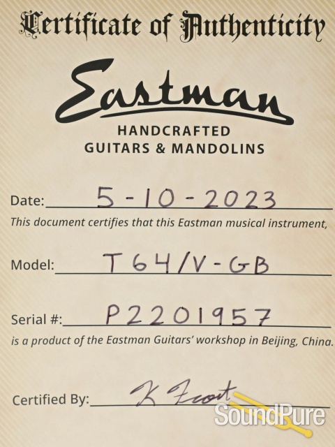 Eastman T64/V-GB Thinline Electric Guitar #P2201957 — image 5
