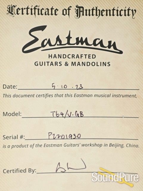 Eastman T64/V-GB Thinline Electric Guitar #P2201930 — image 5