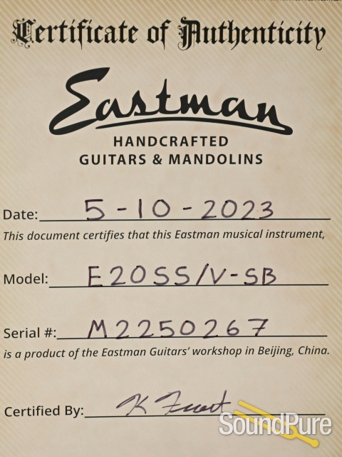 Eastman E20SS/V-SB Addy/RW Acoustic Guitar #M2250267 — image 5