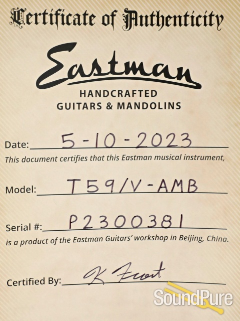 Eastman T59/V-AMB Thinline Electric Guitar #P2300381 — image 5