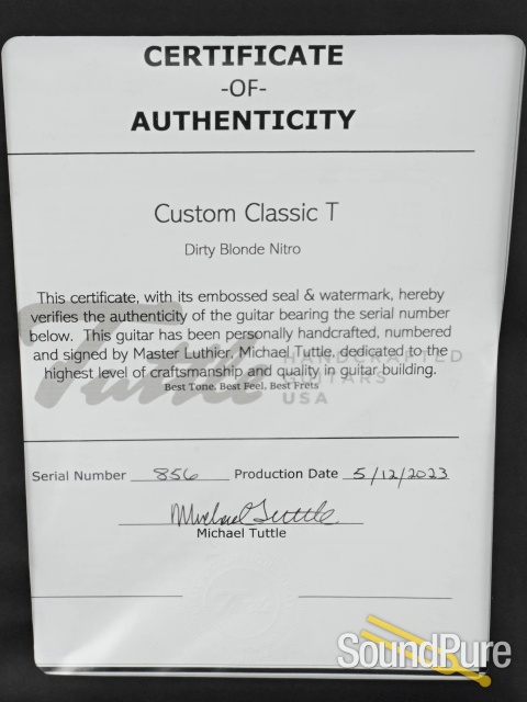 Tuttle Custom Classic T Dirty Blonde Nitro Guitar #856 — image 5