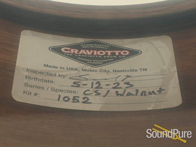 Craviotto 3pc Walnut Custom Shop Drum Set Cherry Inlay — image 11