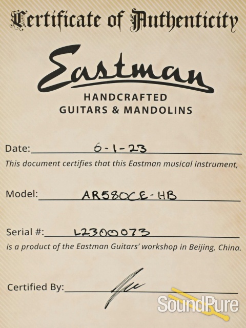 Eastman AR580CE-HB Honey Burst Archtop Guitar #L2300073 — image 5