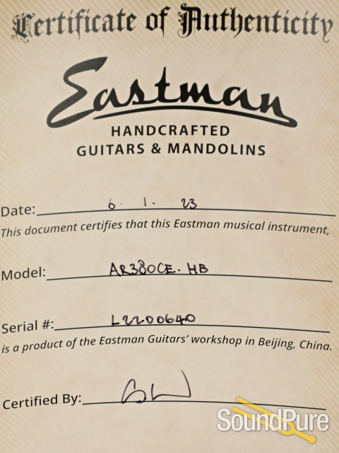 Eastman AR380CE-HB John Pisano Signature Archtop #L2200640 — image 5