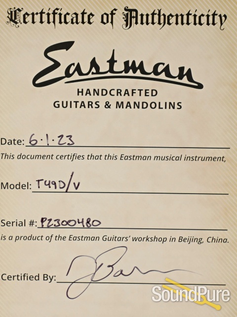 Eastman T49D/V Antique Amber Archtop #P2300480 — image 5