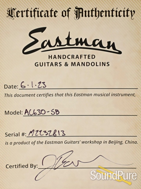 Eastman AC630-SB Acoustic Guitar #M2232813 — image 6