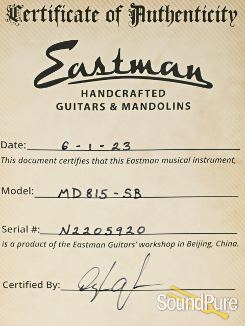 Eastman MD815-SB Addy/Flame Maple F-Style Mandolin #N2205920 — image 3