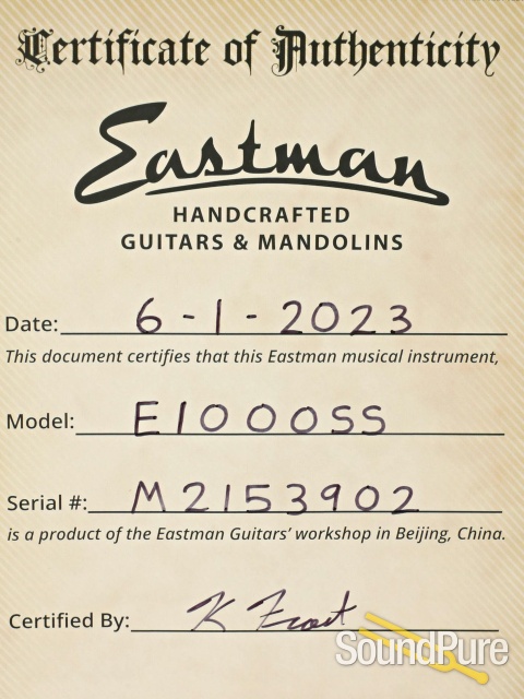 Eastman E10OOSS Adirondack/Mahogany Acoustic #M2153902 — image 4