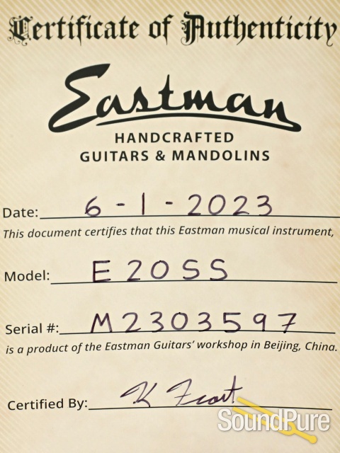 Eastman E20SS Adirondack/Rosewood Acoustic Guitar #M2303597 — image 5