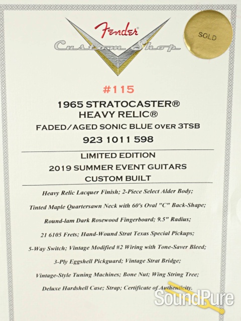 Fender CS '65 Heavy Relic Strat Guitar #CZ541568 - Used — image 4