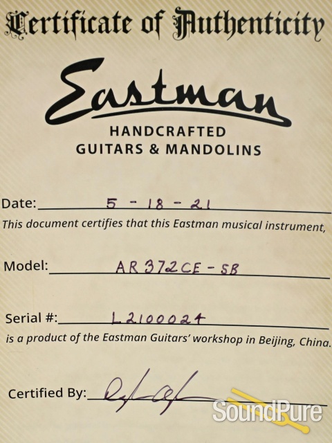 Eastman AR372CE-SB Archtop Electric Guitar #L2100024 - Used — image 5