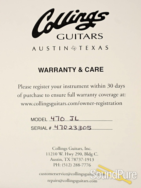 Collings 470 JL Antique Black Electric Guitar #47023305 — image 5