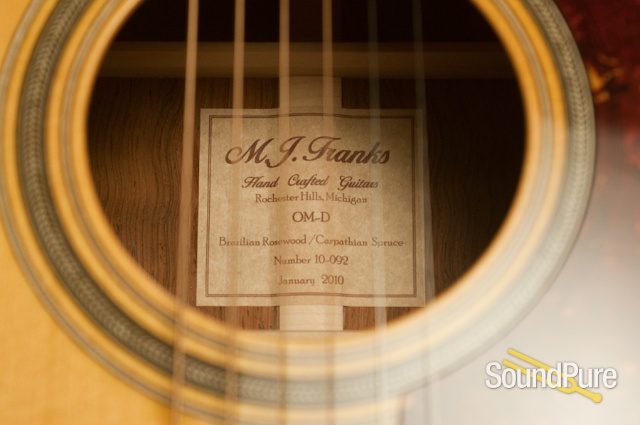 M.J. Franks OM-D Brazilian Rosewood Acoustic Guitar - USED — image 7