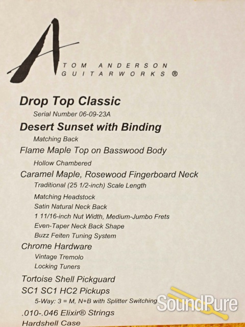 Anderson Drop Top Hollow Guitar #06-09-23A — image 5
