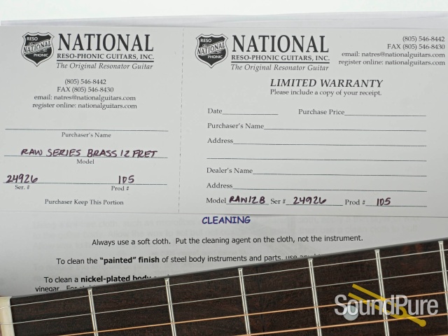 National Raw 12 Fret Brass Resonator Guitar #24926 — image 5