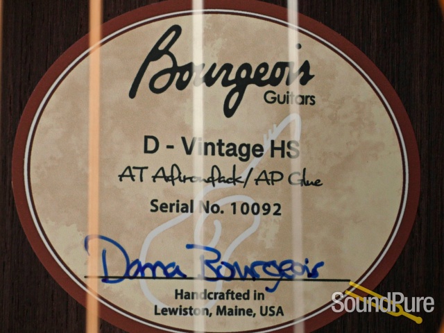 Bourgeois D Vintage HS Dark Sunburst Guitar #10092 — image 7