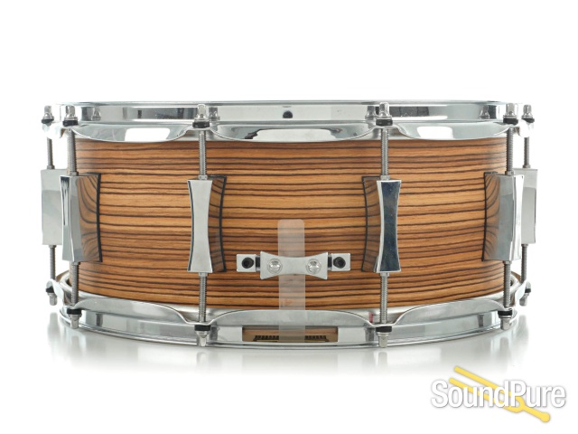 Pork Pie 5.5x14 Maple Snare Drum/Zebra Wood Veneer - USED — image 3