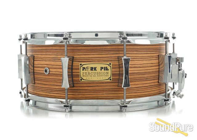 Pork Pie 5.5x14 Maple Snare Drum/Zebra Wood Veneer - USED