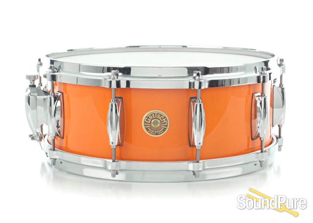 Gretsch 5.5x14 USA Custom Maple Snare Drum-Orange Gloss