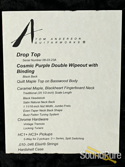 Anderson Drop Top Cosmic Purple Wipeout Guitar #08-03-23A — image 5