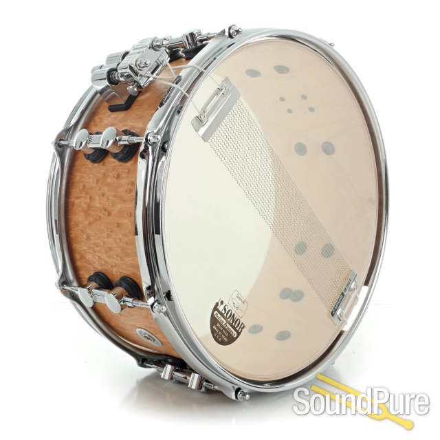 Sonor 6x13 SQ2 Thin Birch Snare Drum-Birdseye Amber — image 4