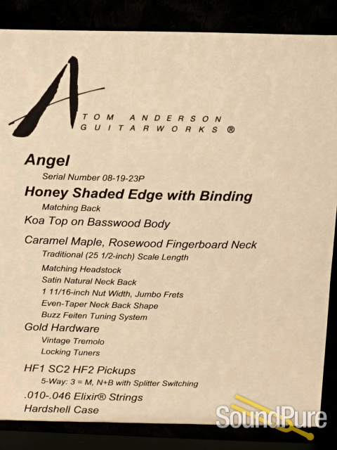 Anderson Angel Honey Shaded Edge Electric Guitar #08-19-23P — image 5