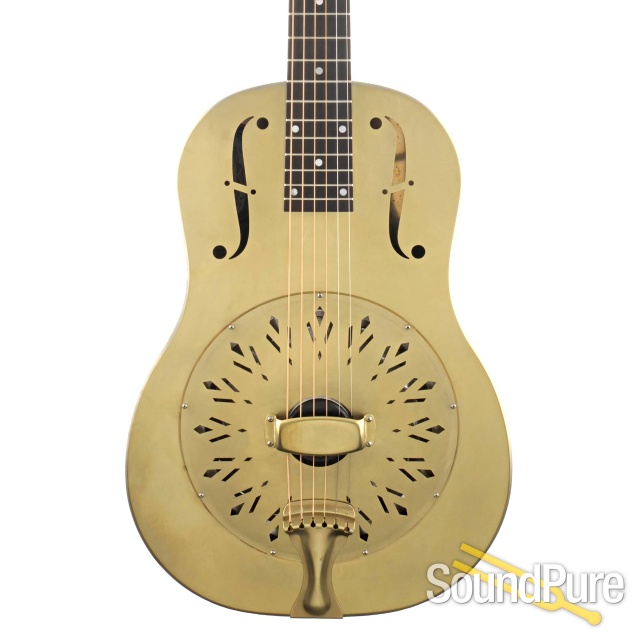 National Raw 12 Fret Brass Resonator Guitar #25031