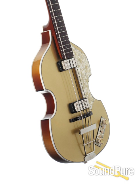 Hofner Custom Shop 500/1 Violin Bass Euroburst Gold - Used — image 4