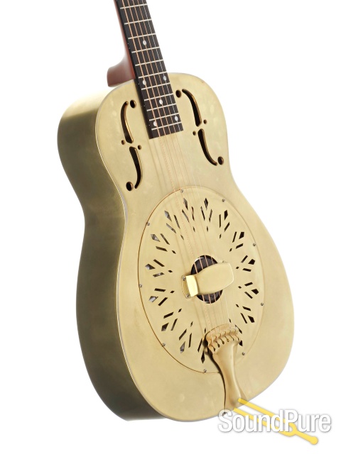 National Raw 14 Fret Brass Resonator Guitar #25052 — image 4