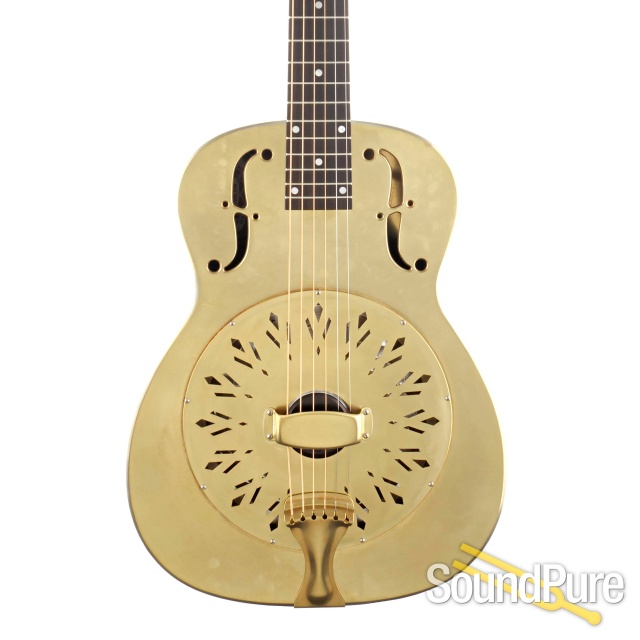 National Raw 14 Fret Brass Resonator Guitar #25052