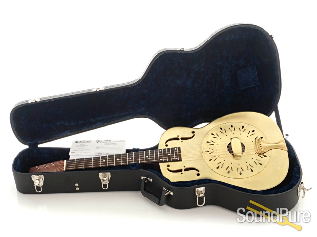 National Raw 14 Fret Brass Resonator Guitar #25052 — image 8