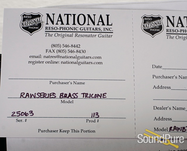 National Raw Brass Tricone 12 Fret Resonator Guitar #25063 — image 5