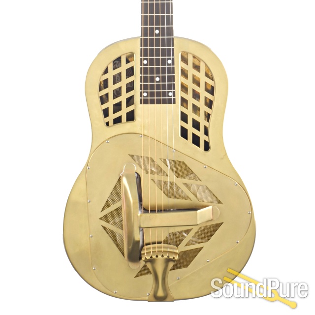 National Raw Brass Tricone 12 Fret Resonator Guitar #25063 — image 1