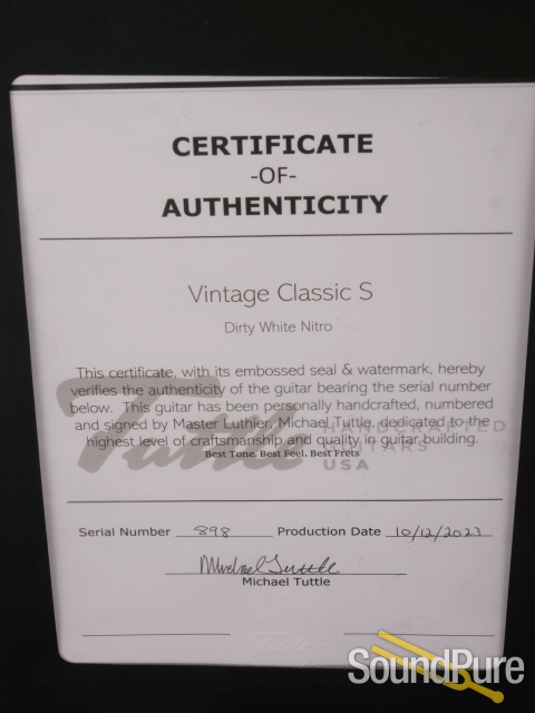 Tuttle Vintage Classic S Aged Dirty White Nitro #898 — image 5