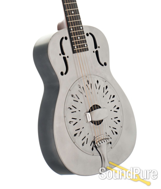 National Raw Steel Resonator 14 Fret Guitar #24672 - Used — image 2