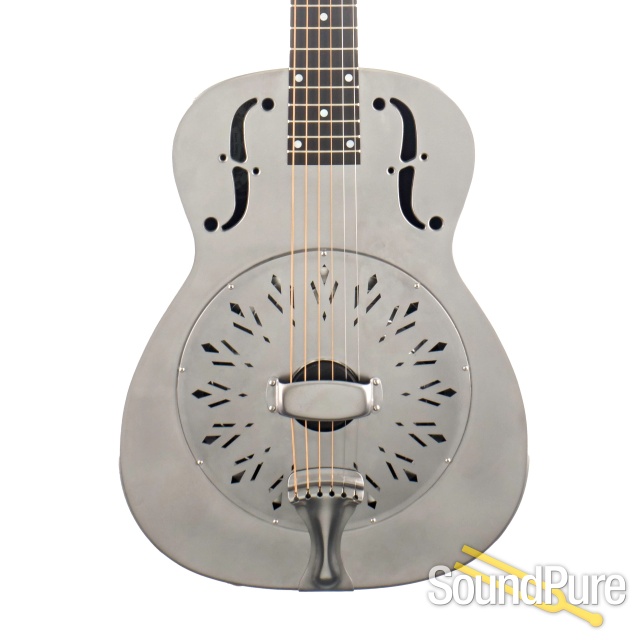 National Raw Steel Resonator 14 Fret Guitar #24672 - Used — image 1