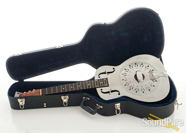 National Raw Steel Resonator 14 Fret Guitar #24672 - Used — image 5