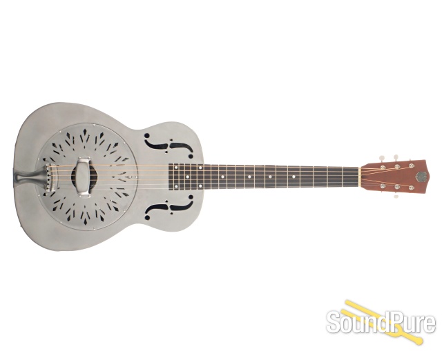 National Raw Steel Resonator 14 Fret Guitar #24672 - Used — image 8