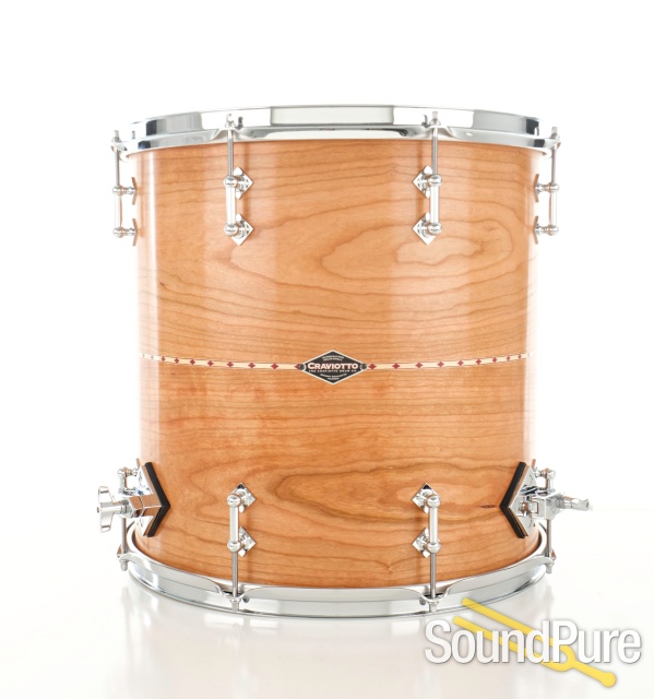 Craviotto 3pc Cherry Custom Shop Drum Set Red Inlay-BB/45 — image 5