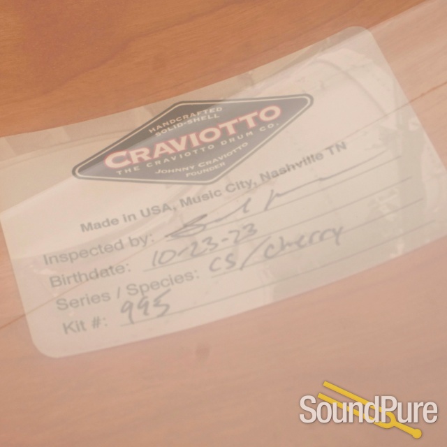Craviotto 3pc Cherry Custom Shop Drum Set Red Inlay-BB/45 — image 7