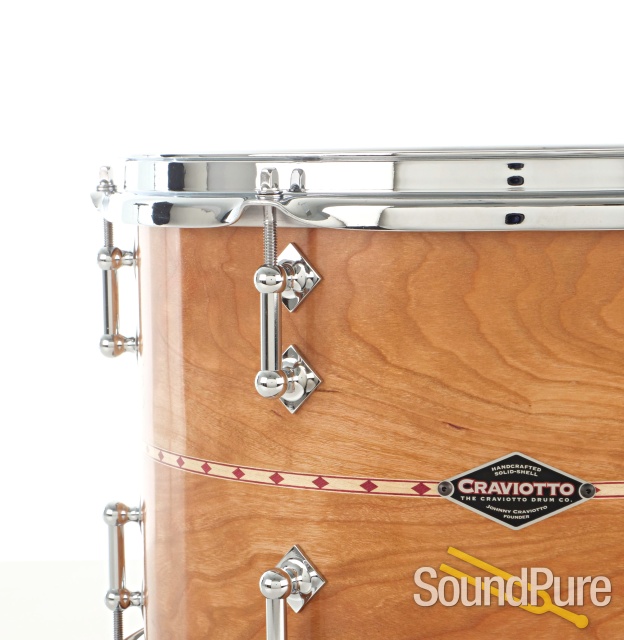 Craviotto 3pc Cherry Custom Shop Drum Set Red Inlay-BB/45 — image 9