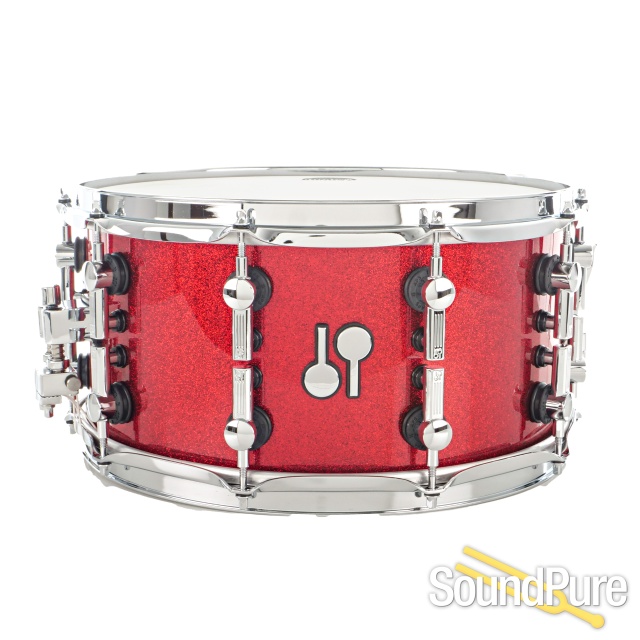 Sonor 7x14 SQ2 Medium Beech Snare Drum- Red Sparkle — image 1